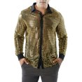 thumbnail image 1 of Faithtur New Fashion Men Spring Autumn Sequins Shirt Long Sleeve Turn Down Collar Button Dot Shirts, 1 of 6