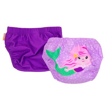 Zoocchini Ensemble de 2 Couches de Bain Tricotées - Sirène - 6-12 m