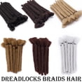 thumbnail image 1 of 6” Dreadlock Extension Handmade Dread Synthetic Soft Fax Locs Crochet Twist Braiding Reggae Hair Hip-Pop Hair Box Braiding For Men Grey 6”-8g, 1 of 5