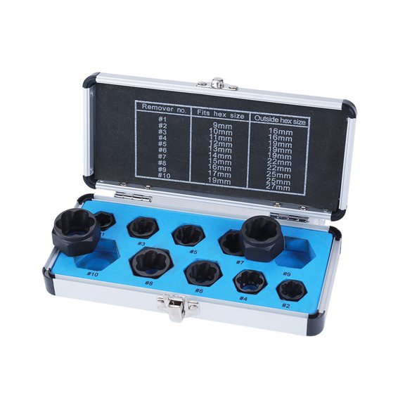 Thinsony 10x Toolbox With Threading Removed Tool Set Black Antioxidant Screw Remover 1Set
