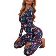 thumbnail image 4 of Faithtur Pyjama Femme Combinaison de Noël Imprimé Dessin Animé une-Pièce, 4 of 7