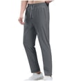 thumbnail image 2 of EOYWHK Pantalon Homme Séchage Rapide Ajustement Extensible Taille Élastique Pantalon Habillé Protection Solaire Respirant Jambe Droite Randonnée Course Pêche, 2 of 6