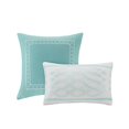 thumbnail image 3 of Intelligent Design - Senna -All Seasons Comforter Set -5 Piece - Aqua - Damask Pattern - Full/Queen Size - Includes 1 Comforter, 2 Shams, 2 Decorative Pillows - Ideal For Guest Room, 3 of 5