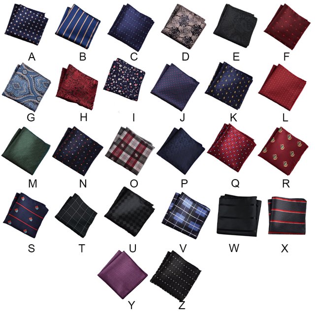 Male Handkerchief Supple Hand-made Hand Towel Business Wedding Hand-made Polyester Silk Men Party Suit Embroidery Pattern Pocket Square for Shopping Style 21