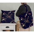 thumbnail image 5 of Soimoi Blue polyester Crepe Fabric Floral & Franklin Gull Bird Decor Fabric Printed Yard 52 Inch Wide, 5 of 5