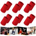 thumbnail image 4 of 6 Pcs Wrist Braces Protège-Poignets Anti-Transpiration Hommes Femmes Double Couche Antidérapant Lavable Ajustable Soutien Sport Basketball Protecteur Rouge, 4 of 7