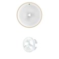 thumbnail image 1 of 15.25-in. W Round Bathroom Undermount Sink Set In White - White Hardware AI-20447, 1 of 6