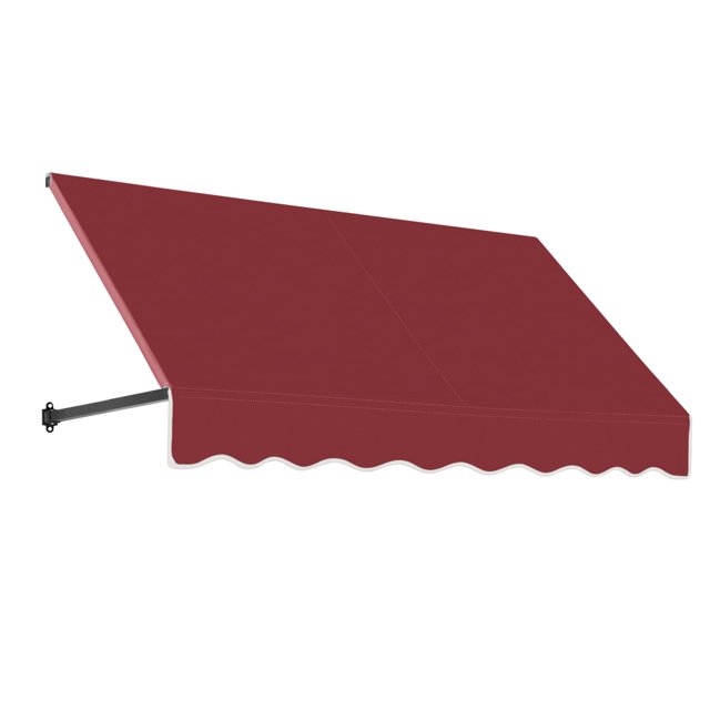 AWNTECH 6 ft. Dallas Retro Open-Sided Slope Style Door/Window Awning Fixed Outdoor Canopy 76.5 Inch W x 24 Inch H x 36 Inch Proj, Burgundy