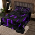 thumbnail image 2 of Erosebridal Neon Geometry Coverlet Set King,Stereoscopic Gradient Plaid Bedding Set,Kids Room Decorative,Ultra Soft,3 Pieces, 2 of 5