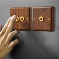 thumbnail image 2 of Retro American Industrial Style Light Switch Socket, Solid Wood Brass Toggle Switch Plate, Antique Home Stay Switch(1), 2 of 7