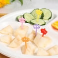 thumbnail image 4 of Cure-dents Réutilisables en Forme de Notes de Musique avec Fruits et Animaux de Dessin Animé pour Enfants, Collations de Déjeuner, Vaisselle, 10 Pcs, 4 of 5
