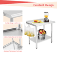thumbnail image 4 of Garvee Tables de Travail et Postes de Travail Commerciaux 30x24x35 Pouces, Table en Acier Inoxydable Robuste avec Tablette Inférieure Ajustable, Table Utilitaire en Métal pour Garage, Cuisine, Restaurant, 4 of 16