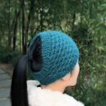 thumbnail image 3 of LinYooLi Bonnet d'Hiver Épais de Haute Qualité Creux Queue de Cheval pour Femmes Automne Chaud Bonnets Tricotés pour Femmes Cache-Oreilles, 3 of 6