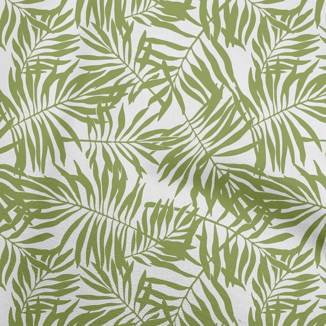 oneOone Rayon Green Fabric Leaf Sewing Material Print Fabric By The Yard 56 Inch Wide