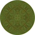 thumbnail image 1 of Ahgly Company Tapis d'Intérieur Rond Lavable en Machine Vert Transitionnel Oignon Vert, 6 Pieds Rond, 1 of 7