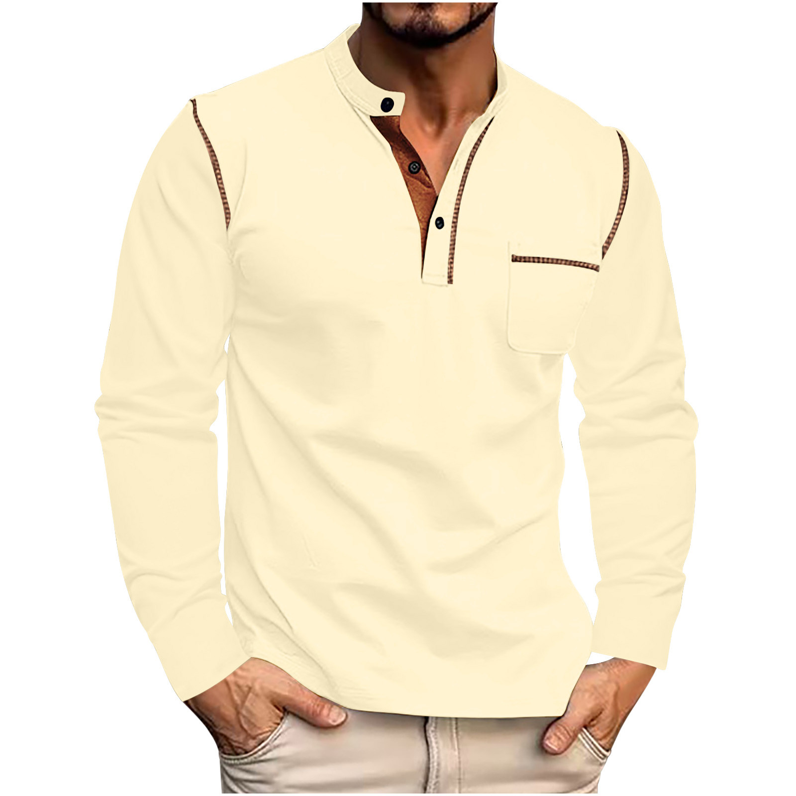Birdeem Men Casual Solid Color Button Short Sleeve Turndown Collar Blouse Shirt