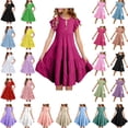 thumbnail image 1 of Jinhomg Robe d'Été pour Filles Décontractée à Smocks, Robes Bohèmes Fluides à Manches à Volants, Robe Midi à Étages Noire 12 Ans, 1 of 9