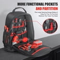 thumbnail image 4 of TOPEX 18 Inch Tool Backpack, 21 Pockets Inside and Outside Tool Organiser, Premium Fabric Tool Bag with Tough Bottom, for Home  and Workshop Organisations, 4 of 11