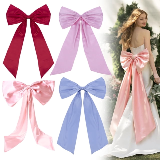 Large Bow For Room Decor 40x24 Inches Satin Ribbon Tie Birthday Decorations Giant Hanging Wall Decor For Ballerina Girls