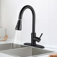 thumbnail image 1 of Robinet de Cuisine à Bec Rétractable, Robinet d'Évier Pivotant à 360 en Acier Inoxydable à une Poignée avec Température de l'Eau Réglable, 1 of 8