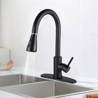 Pull-Down Kitchen Faucet, Single Handle Stainless Steel 360 Swivel Sink Faucet with Water Temperature Adjustable