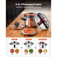 thumbnail image 2 of VEVOR Pressure Cooker, 10Qt Pressure Cooker Stainless Steel, Pressures Canner with Steaming Rack, Tempered Glass Lid, Three Pressures Settings for Meat, Beans, Rice, Soup, Sauces, Cook up to 100 kPa, 2 of 9