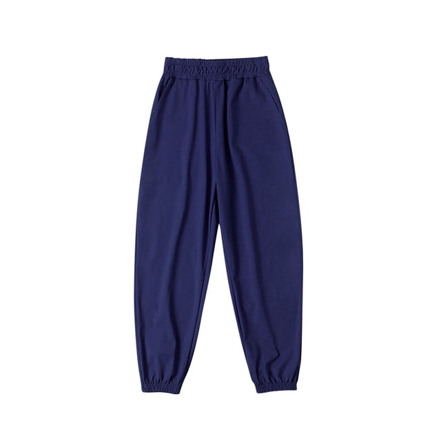 Yuyuzo Girls Cargo Pants Drawstring Elastic Waist Joggers Kids Wide Leg Sweatpants with Pockets