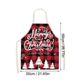 thumbnail image 2 of Oleegame 1PC Pretty Apron Christmas Kitchen Cooking Aprons Plaid Aprons Adjustable Buffalo Plaid Baking Apron, 2 of 7