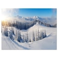 thumbnail image 1 of Designart Winter Mountains Panorama Canvas Wall Art, 1 of 4
