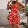 thumbnail image 2 of Pisexur Robe d'Été pour Femme, Robe Midi Sans Manches, Imprimé Floral, Style Décontracté, avec Poche, Tailles P à 2TG, 2 of 6