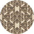 thumbnail image 1 of Ahgly Company Tapis d'Intérieur Ronds Transitionnels Lavables à la Machine, Brun Café, 6 Pieds Rond, 1 of 7