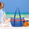 thumbnail image 4 of JWshufel Grand Sac de Natation Portable à Grande Capacité avec Rangement à Multiples Poches pour Plage, Piscine, Vacances, Voyage, Conception Durable en Maille de Polyester, Facile à Plier et à Transporter, 4 of 5