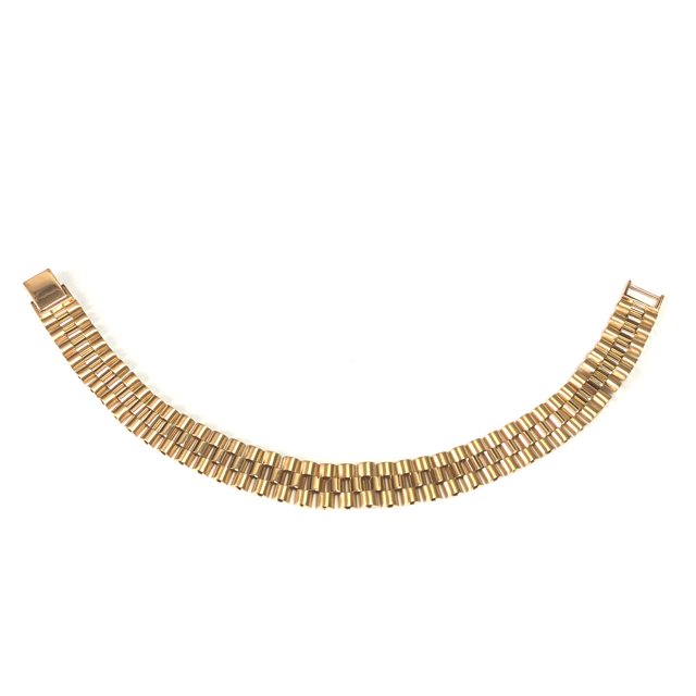 14k Yellow Gold Rolex Link Mens Bracelet, 8.5"