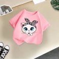 thumbnail image 5 of PMVFHDE T-Shirts d'Été Décontractés pour Filles, T-Shirt Mignon à Motif pour Fille, Col Rond, Manches Courtes, T-Shirt d'Été Décontracté Rose, 5-6 Ans, 5 of 5