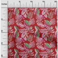 thumbnail image 2 of oneOone Velvet Red Fabric Tropical Leaf Fabric For Sewing Printed Craft Fabric By The Yard 58 Inch Wide, 2 of 5