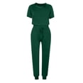 thumbnail image 4 of Yuyuzo Womens Workout Sets 2 Piece Short Sleeve Crew Neck T-Shirts Drawstring Jogger Pants with Pockets, 4 of 5