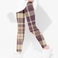 thumbnail image 3 of Girls Checkered Print Leggings High Waist Stretchy Soft Summer Tights For School Daily Wear, 3 of 5