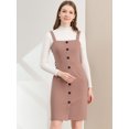 thumbnail image 2 of INSPIRE CHIC Robe Chasuble pour Femme à Boutons devant, Taille à Nouer, Bretelles Extensibles, Tablier Salopette Rose m, 2 of 6