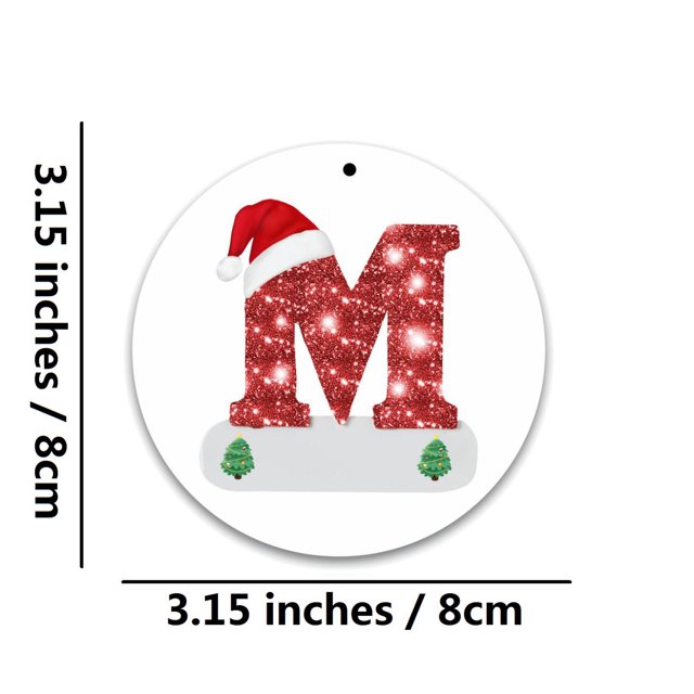 Birdeem Christmas Alphabet Decorations Personalized for Gift Christmas Tree Hanging Ornament Diy Decorations