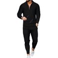 thumbnail image 1 of Innerwin Base Layer Suit Elastic Waist Men Tracksuit Sports Stretchy Active Compression Shirt And Pant Set Black L, 1 of 2