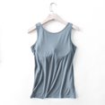 thumbnail image 3 of UPPADA Débardeurs pour Femmes en Modal Rembourré avec Soutien-Gorge Intégré, Col Rond, Camisole Sans Manches avec Soutien-Gorge Sans Armatures, Chandails Ajustés Décontractés, T-Shirt, Grande Taille, Hauts Confortables, Débardeurs d'Été pour Femmes 2025 Bleu Pâle, L, 3 of 7