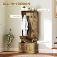 thumbnail image 4 of HOMCOM Portemanteau d'Entrée avec Porte-Manteau, Rangement et Banc d'Assise, Brun Rustique, 4 of 10