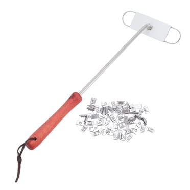 BBQ Branding Iron English Letters Stainless Steel Steak Branding Iron With Wooden Handle For Outdooe Grilling