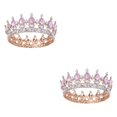 thumbnail image 3 of ZheElen Alloy Durable And Non-deforming Rhinestone For Wedding Or Cosplay Family Wedding Hair Crown Gold  + pink 2Set, 3 of 6