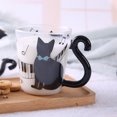 thumbnail image 4 of Bangcool Glass Cup Cartoon Cat Tail Handle Milk Glass Cup Tea Mug Coffee Mug, 4 of 10