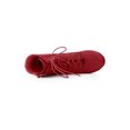 thumbnail image 4 of Unique Bargains Women Round Toe Chunky High Heel Lace Up Booties Red US 9, 4 of 8