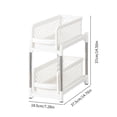 thumbnail image 3 of Under Sink Organizer Pull Out Drawer, 2 Tier Sliding Storage Rack for Kitchen Bathroom Laundry, Plastic Under Counter Cabinet Shelf with Sturdy Support Pipes, 3 of 7