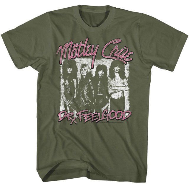 T-Shirt pour Adulte Motley Crue Dr Feelgood Vert Militaire m