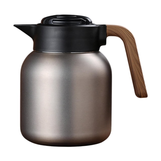 Lipstore Carafe à Café Isolée en Acier Inoxydable 1,2 L Cafetière Isolée pour Voyage Gris