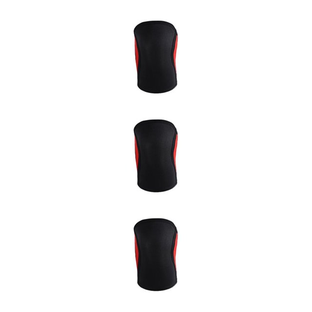 Ruiboury 1/2/3/5 Non-skid Knee Sleeves Weightlifting Lightweight And Fashionable Support Model A black red L 3PCS